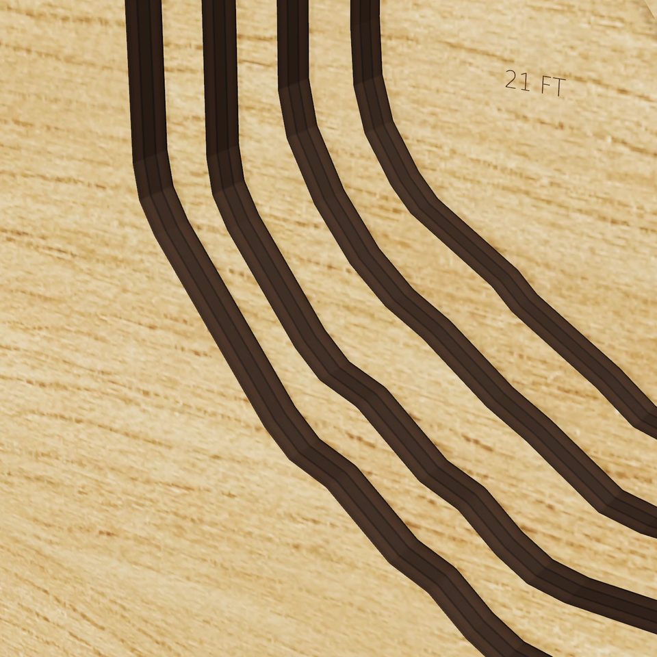 Bennett's Pond 3D wood map, detail view