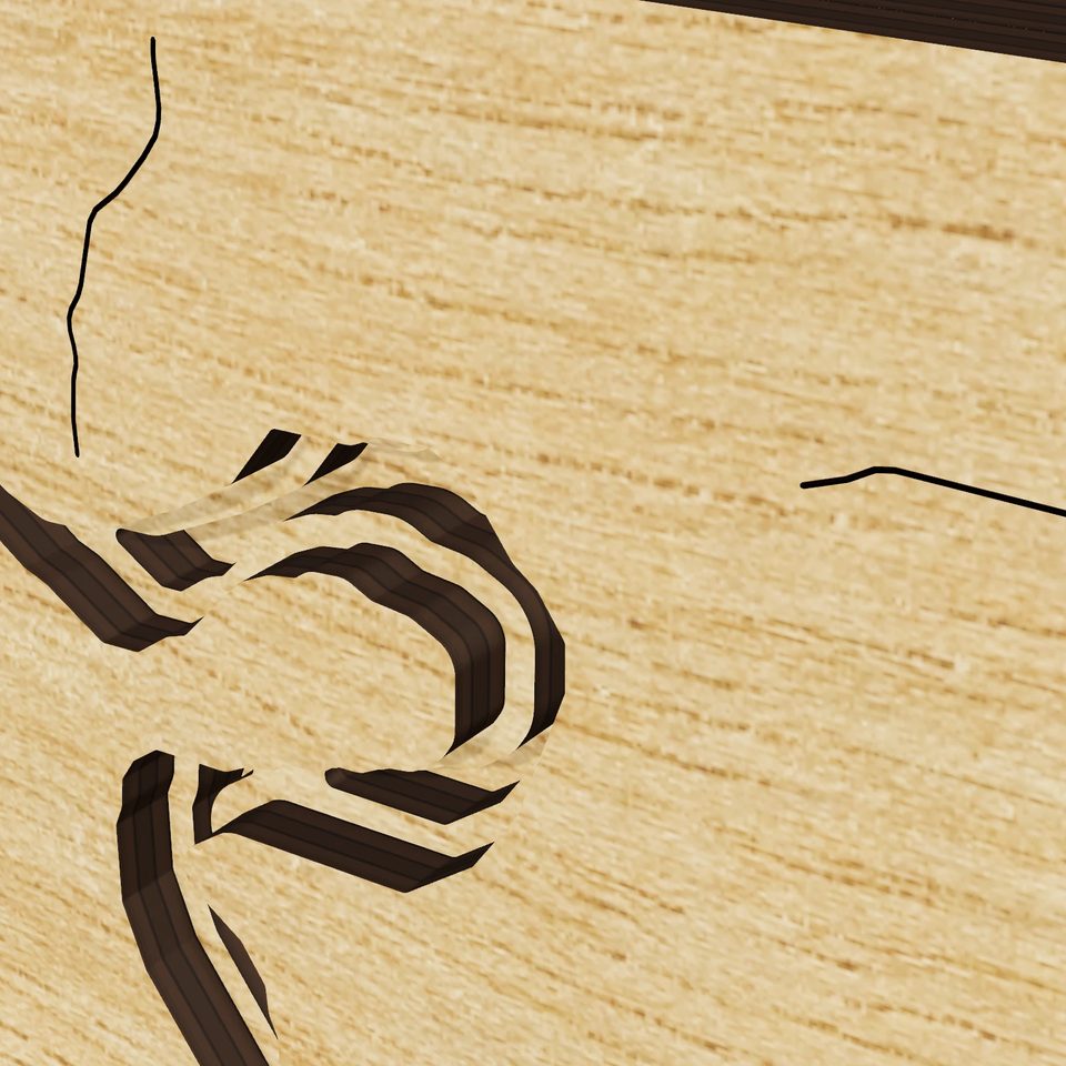 Black Canyon Reservoir 3D wood map, detail view