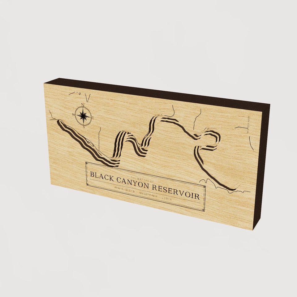 Black Canyon Reservoir 3D wood map, hero view
