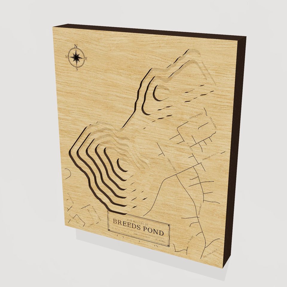 Breeds Pond 3D wood map, hero view