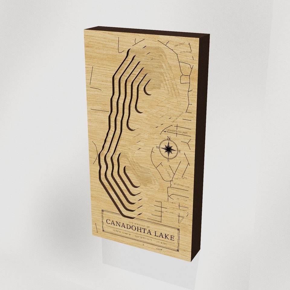 Canadohta Lake 3D wood map, hero view