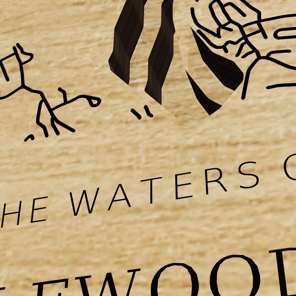 Candlewood Lake 3D wood map, title view