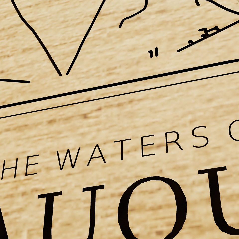 Chautauqua Lake 3D wood map, title view