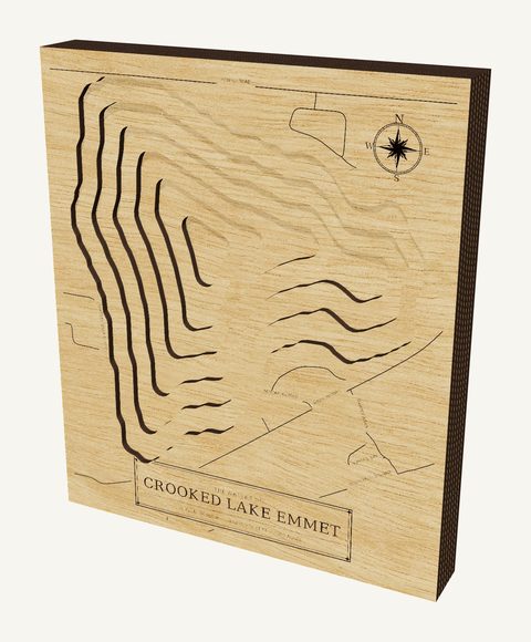 Crooked Lake Emmet wood map