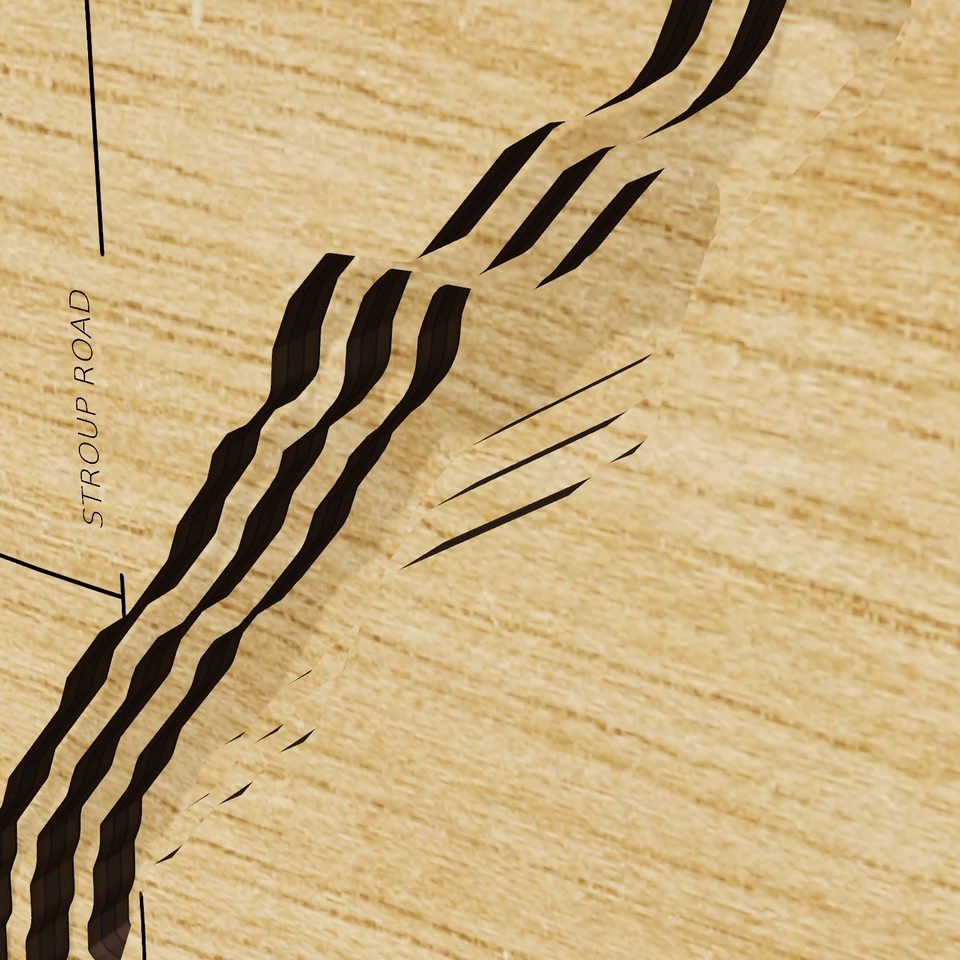 Dale Walborn Reservoir 3D wood map, detail view