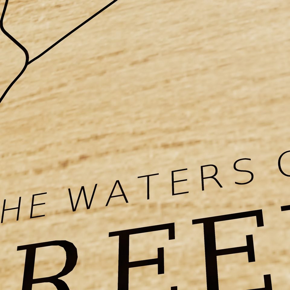 Deep Creek Lake 3D wood map, title view
