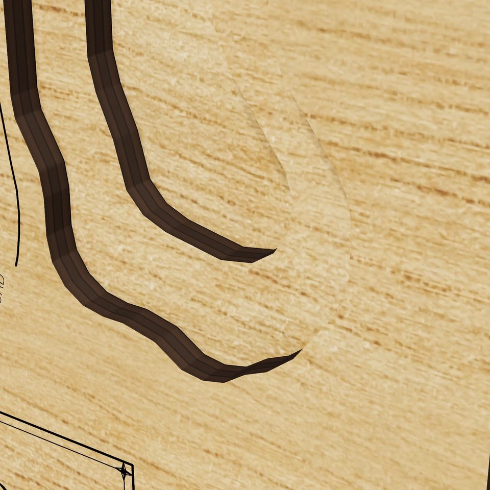 Dorothy Pond 3D wood map, detail view