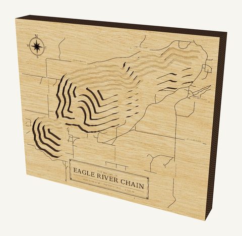 Eagle River Chain wood map