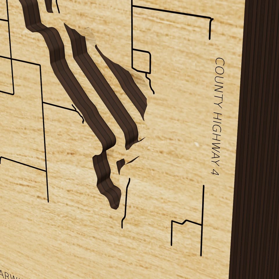 East Devils Lake 3D wood map, detail view