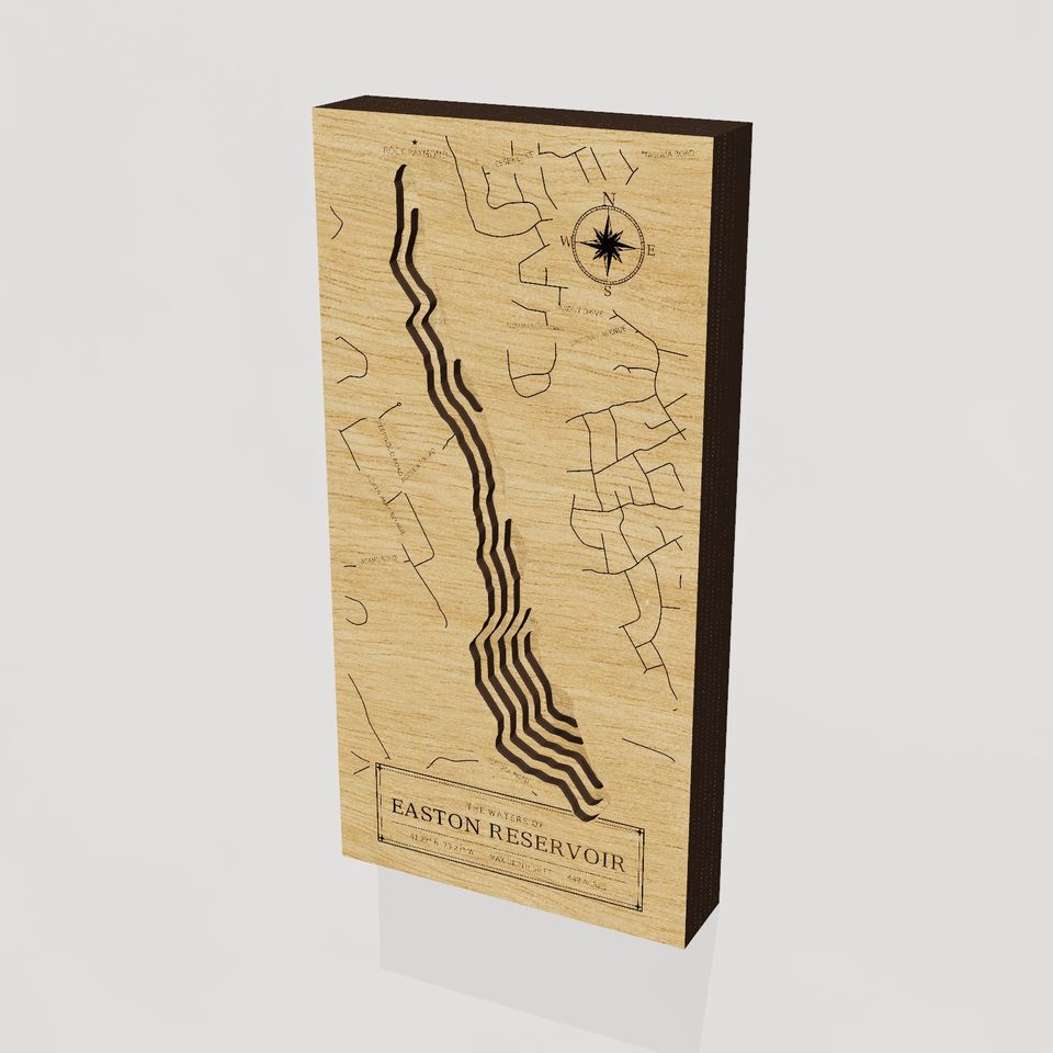 Easton Reservoir 3D wood map, hero view