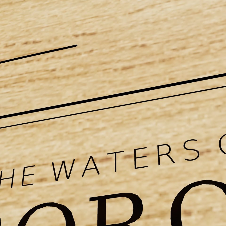 Edinboro Lake 3D wood map, title view
