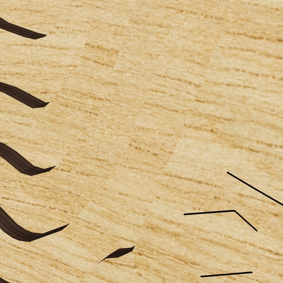 Fairview Lake 3D wood map, detail view