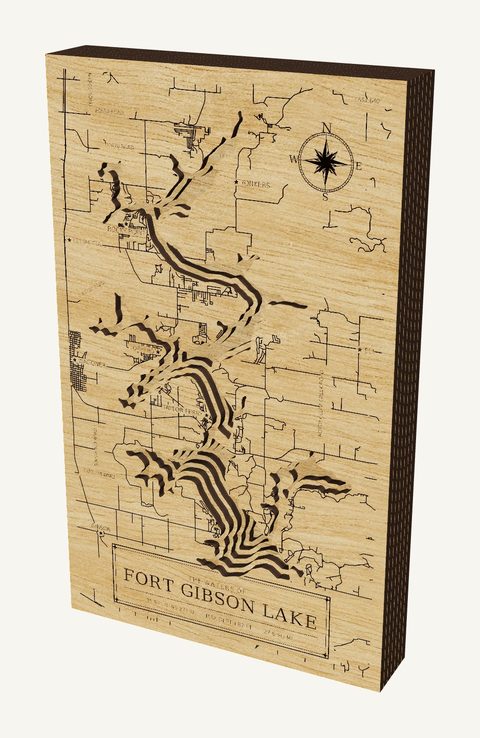 Fort Gibson Lake wood map