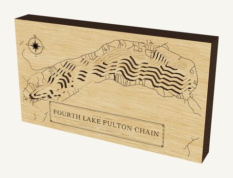 Fourth Lake Fulton Chain wood map
