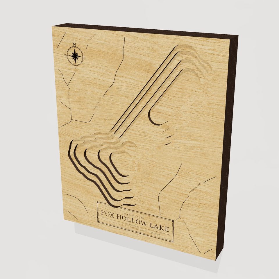 Fox Hollow Lake 3D wood map, hero view