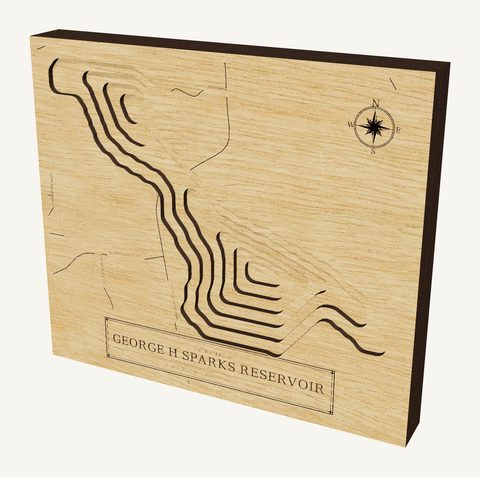 George H Sparks Reservoir wood map
