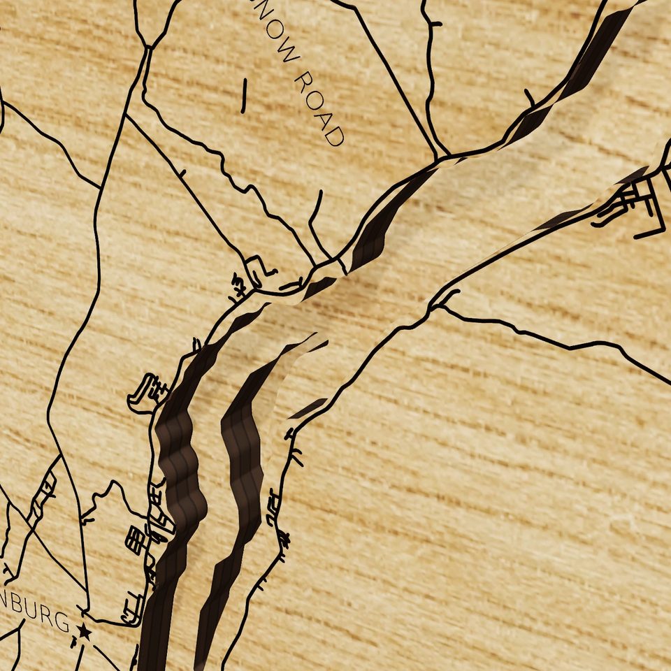 Great Sacandaga Lake 3D wood map, detail view