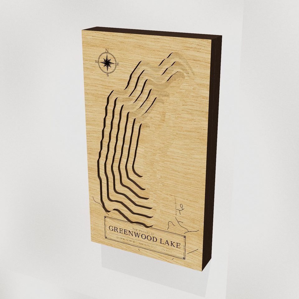 Greenwood Lake 3D wood map, hero view