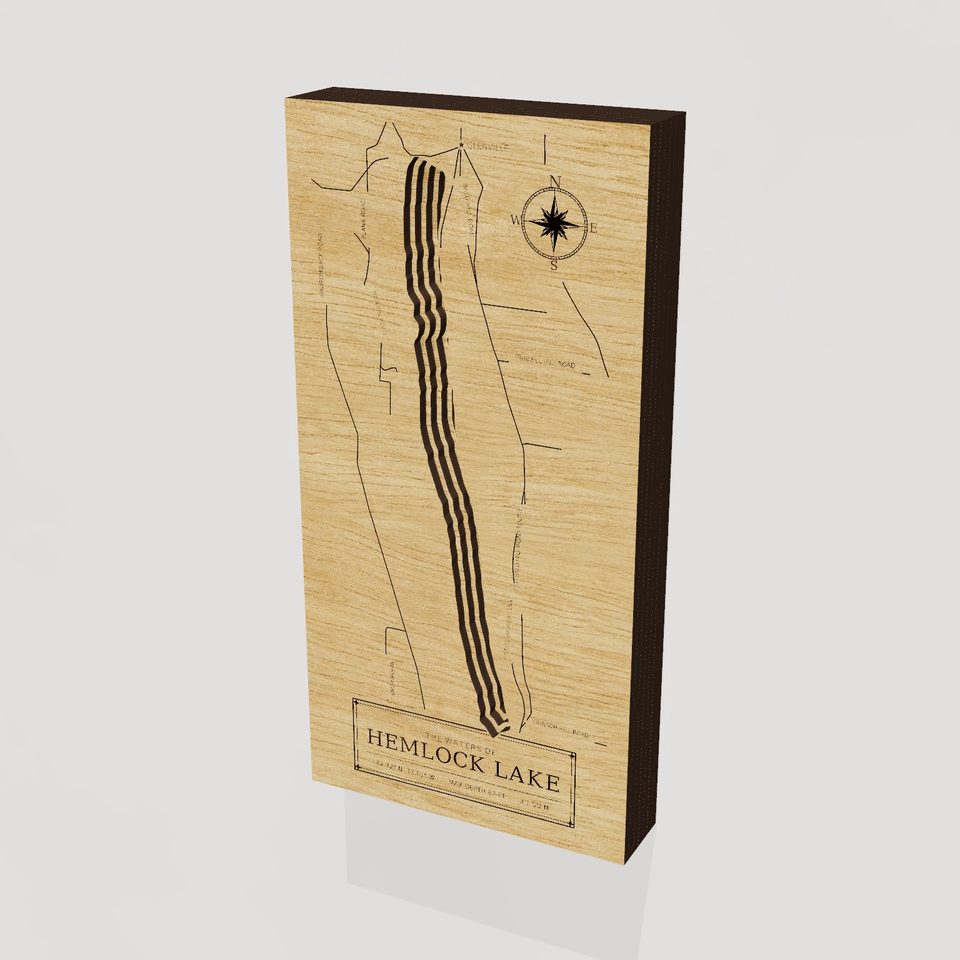 Hemlock Lake 3D wood map, hero view