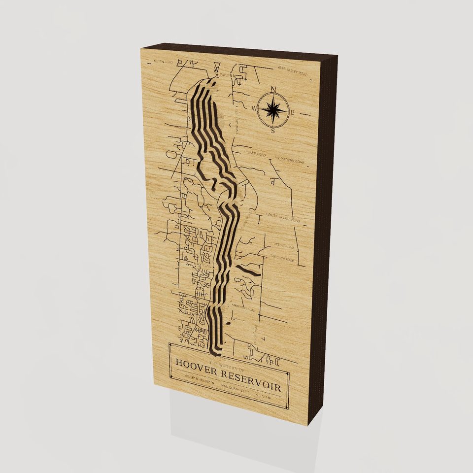 Hoover Reservoir 3D wood map, hero view