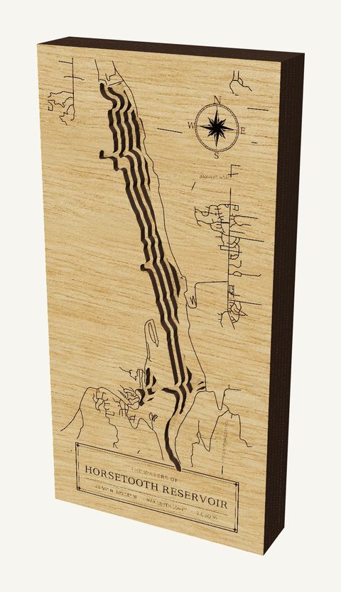 Horsetooth Reservoir wood map