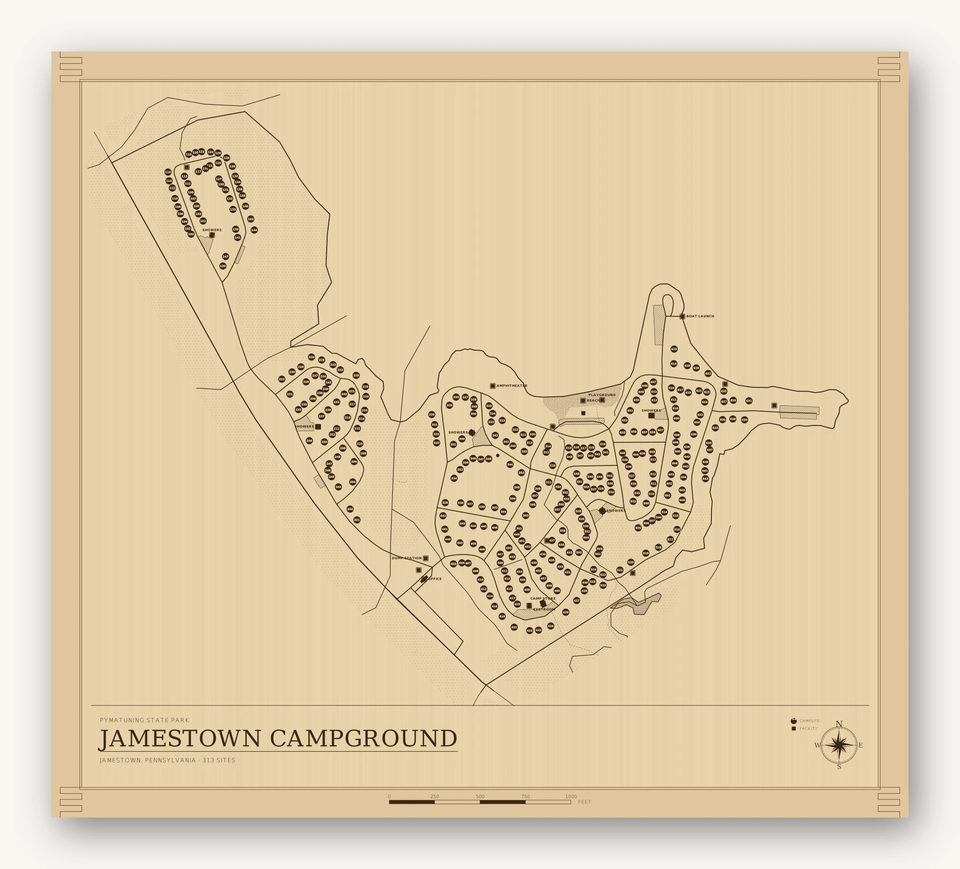 Jamestown Campground map, card view