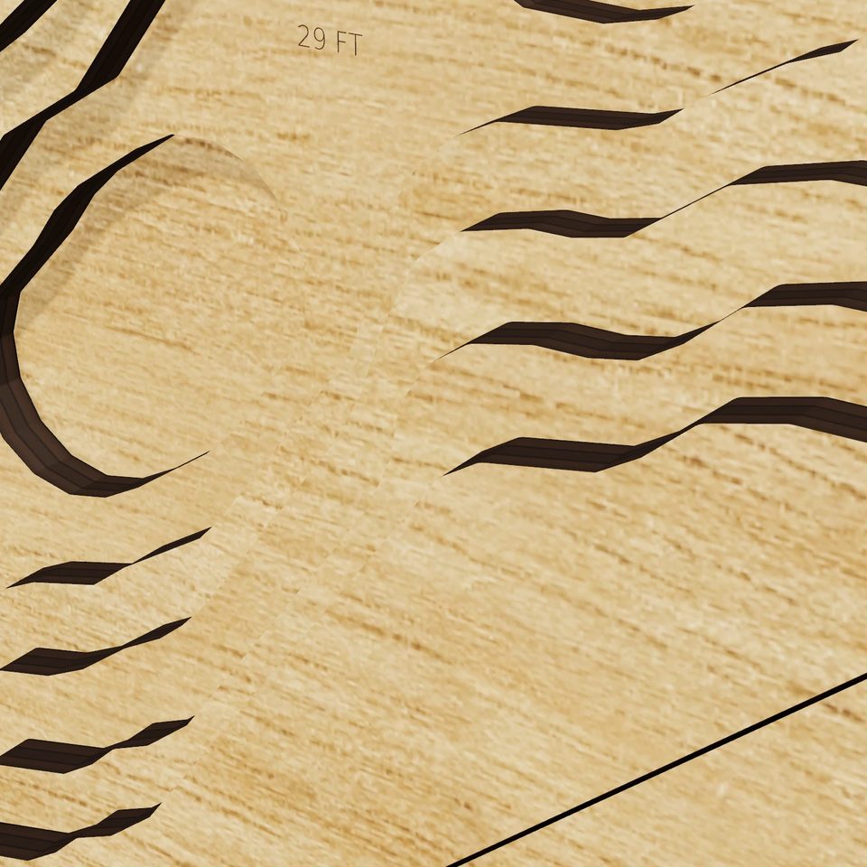 Kittatinny Lake 3D wood map, detail view