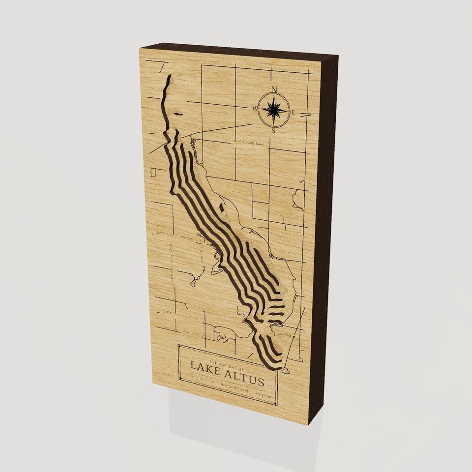 Lake Altus 3D wood map, hero view