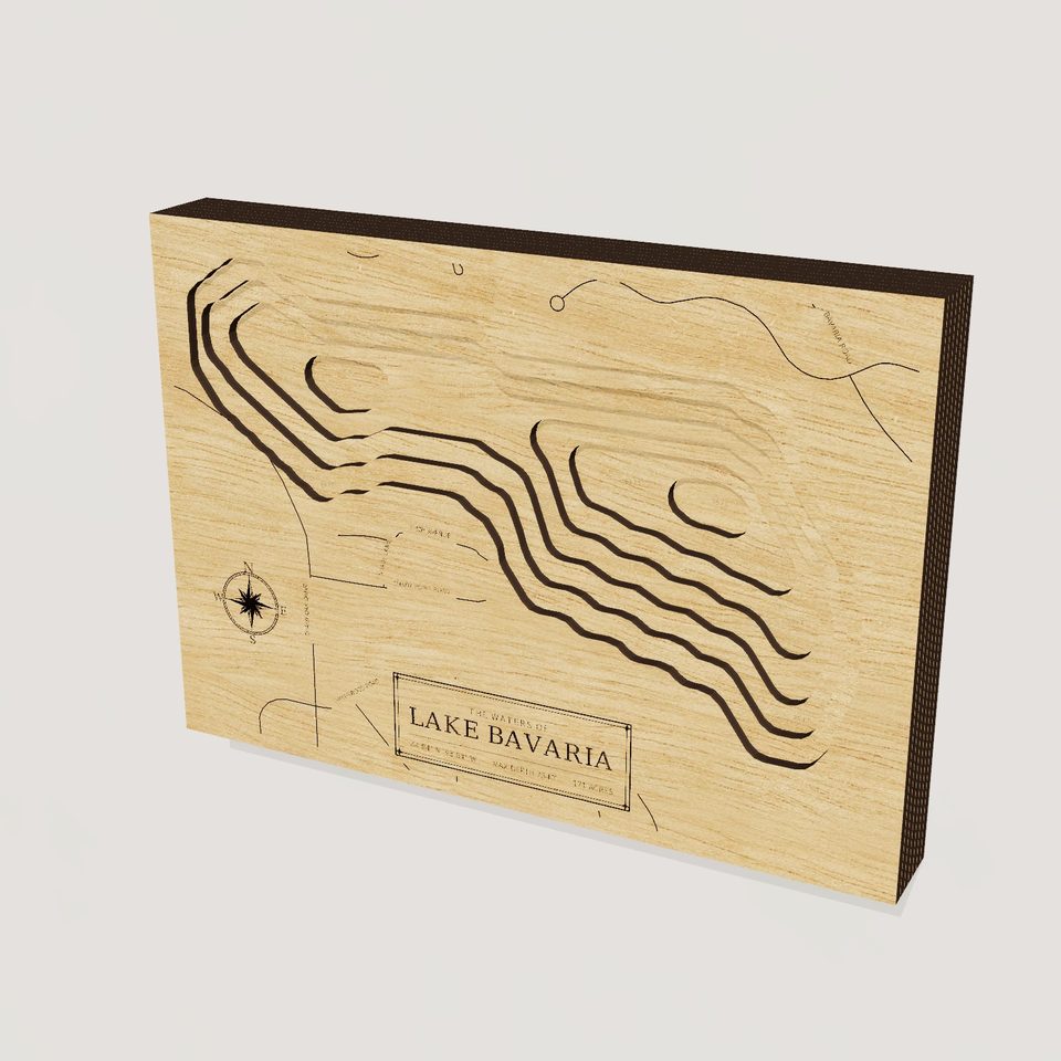 Lake Bavaria 3D wood map, hero view