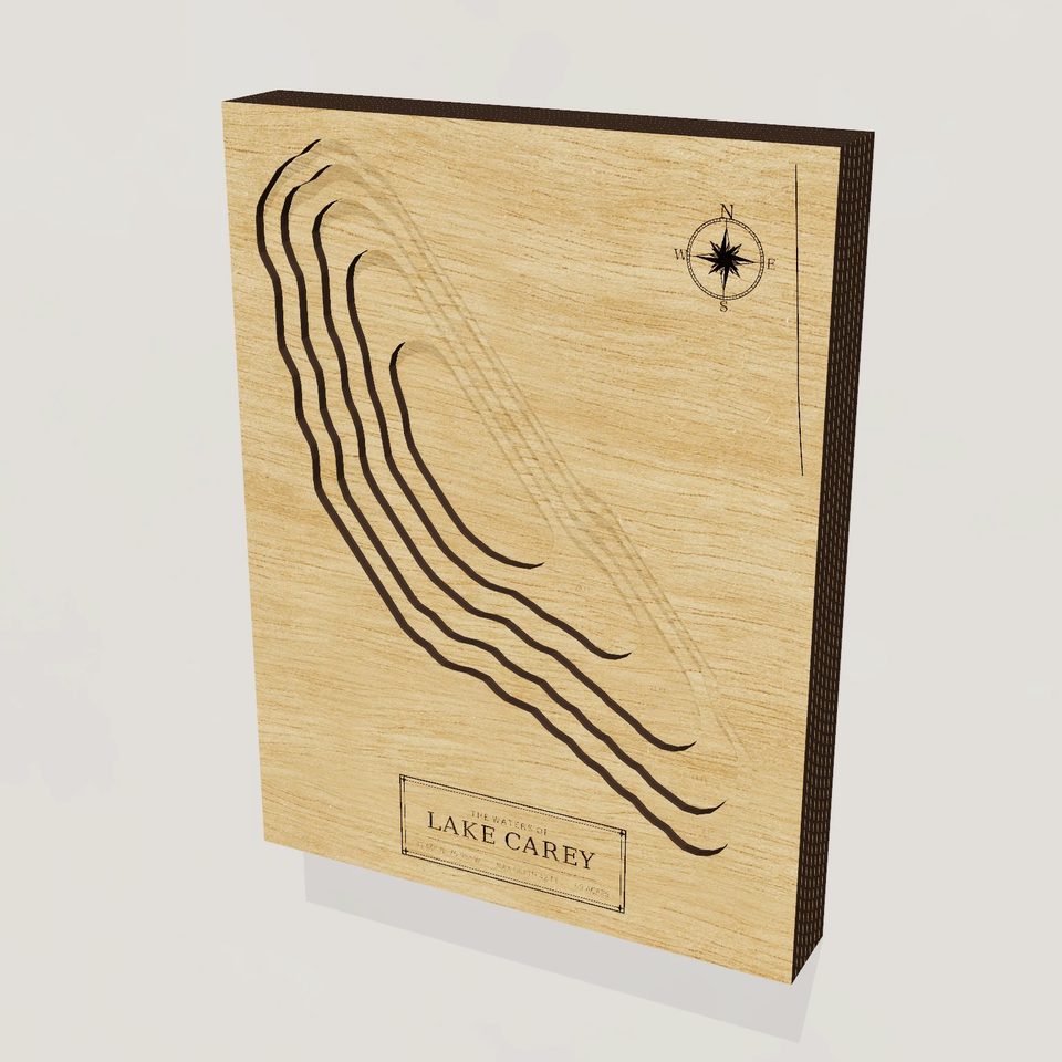 Lake Carey 3D wood map, hero view