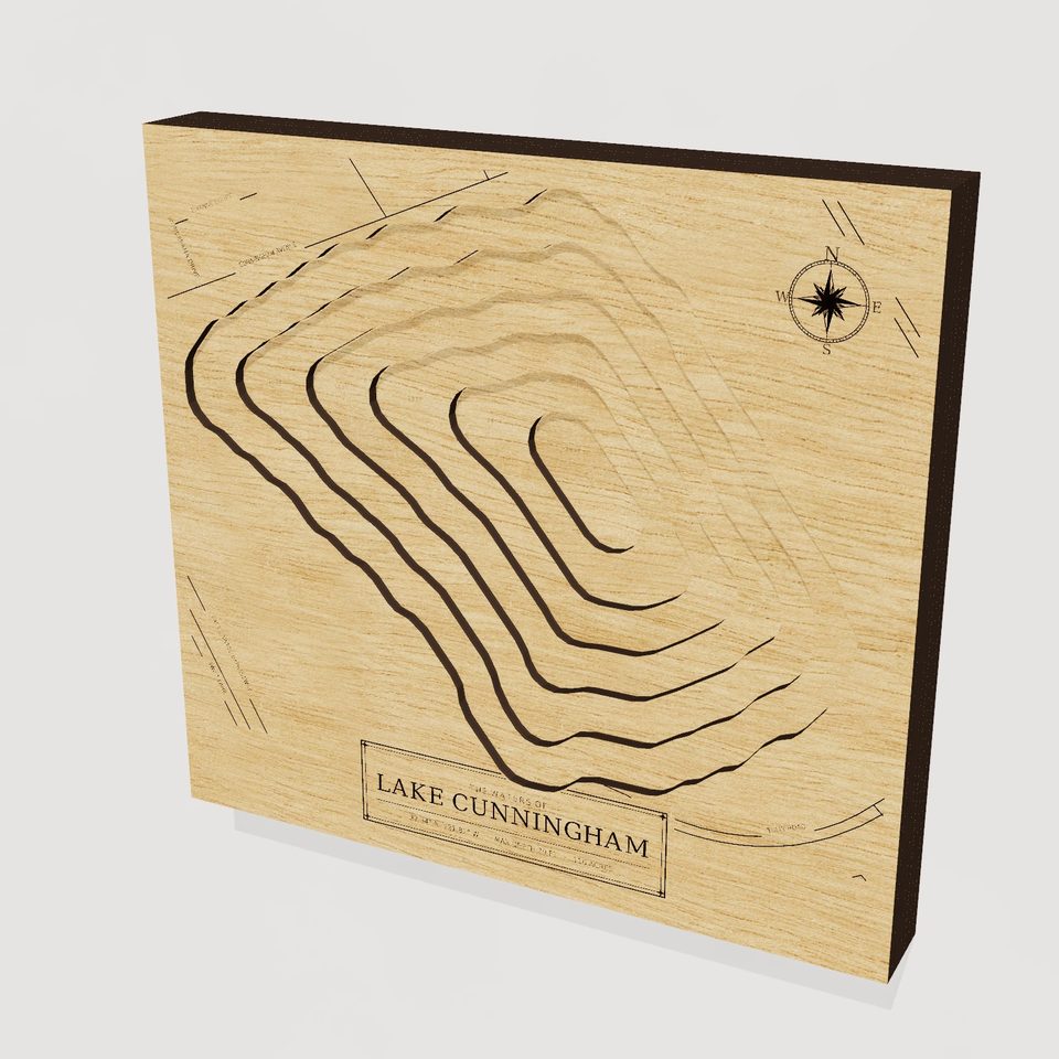 Lake Cunningham 3D wood map, hero view