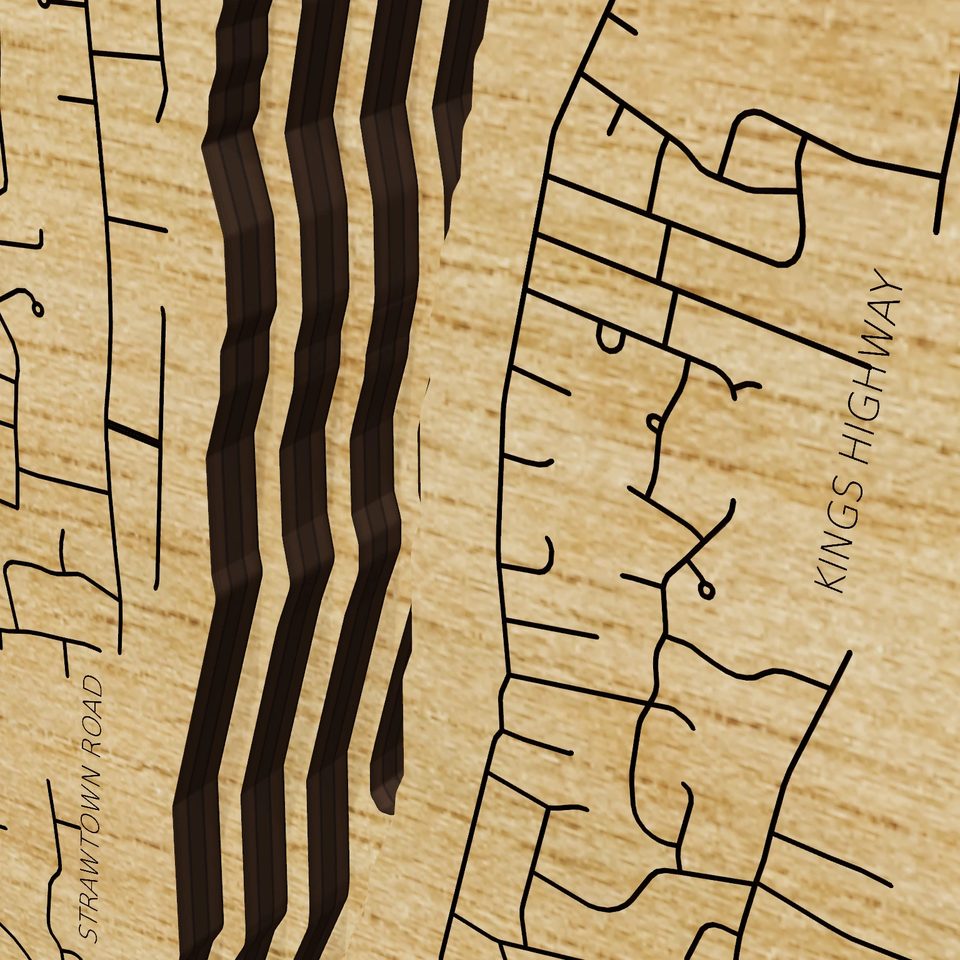 Lake DeForest 3D wood map, detail view