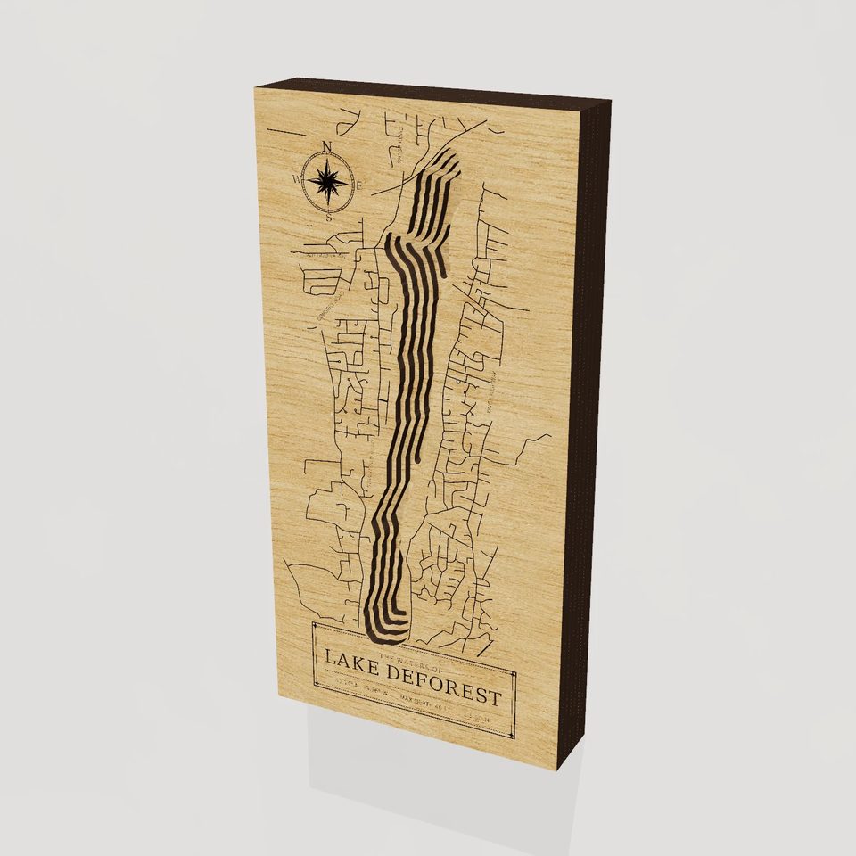 Lake DeForest 3D wood map, hero view