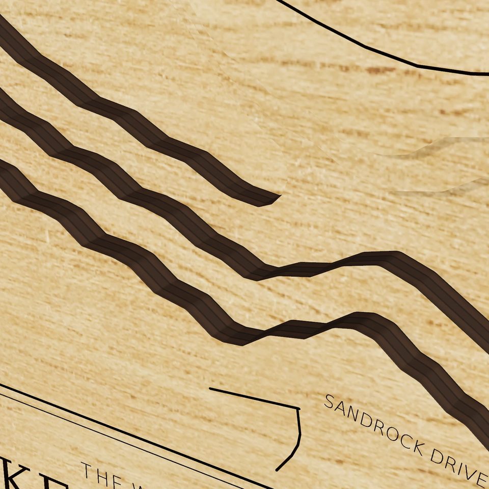Lake Elizabeth 3D wood map, detail view