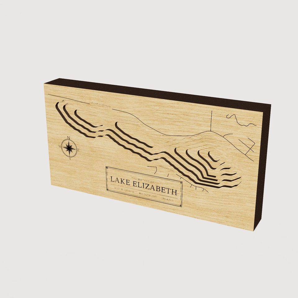 Lake Elizabeth 3D wood map, hero view