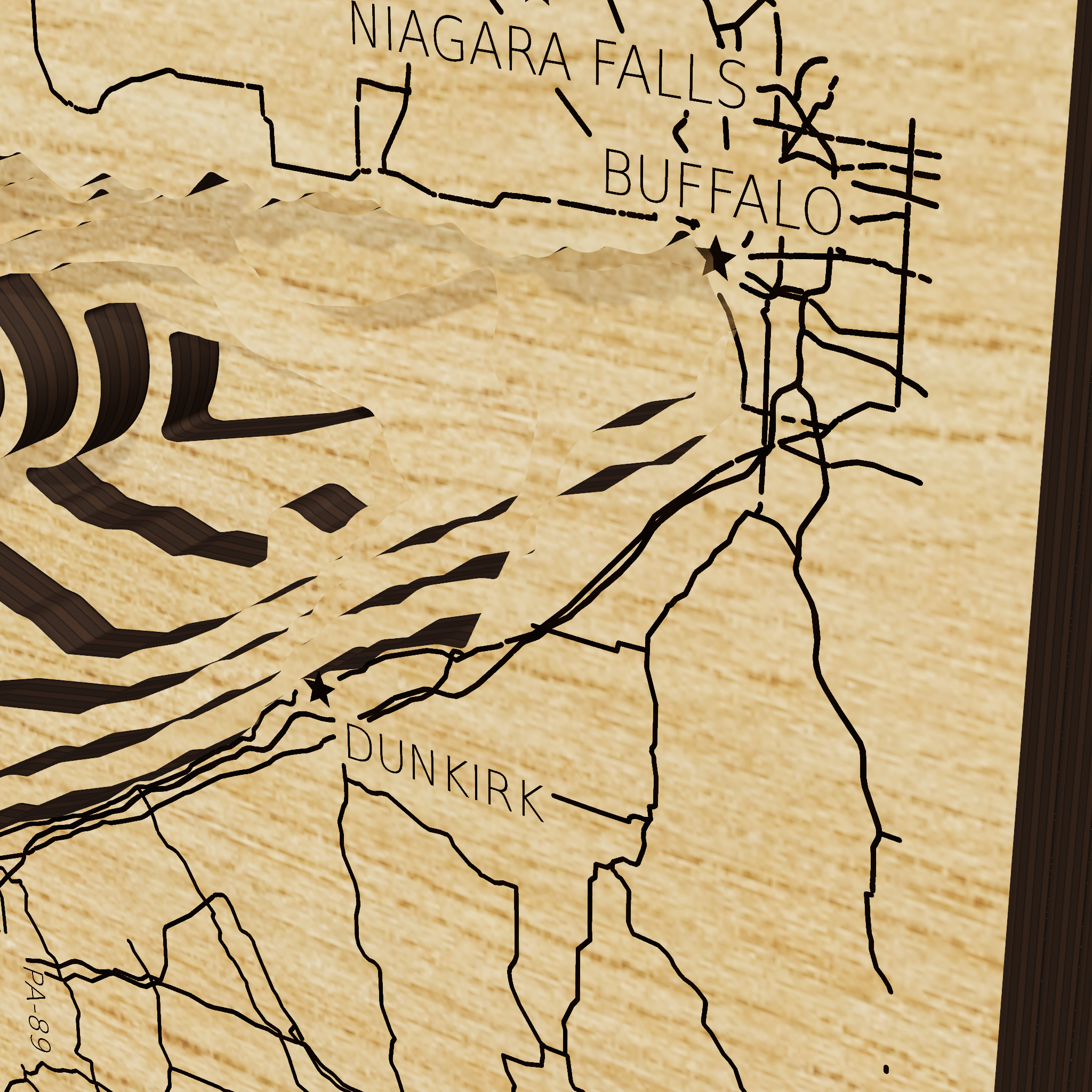 Lake Erie map, detail view