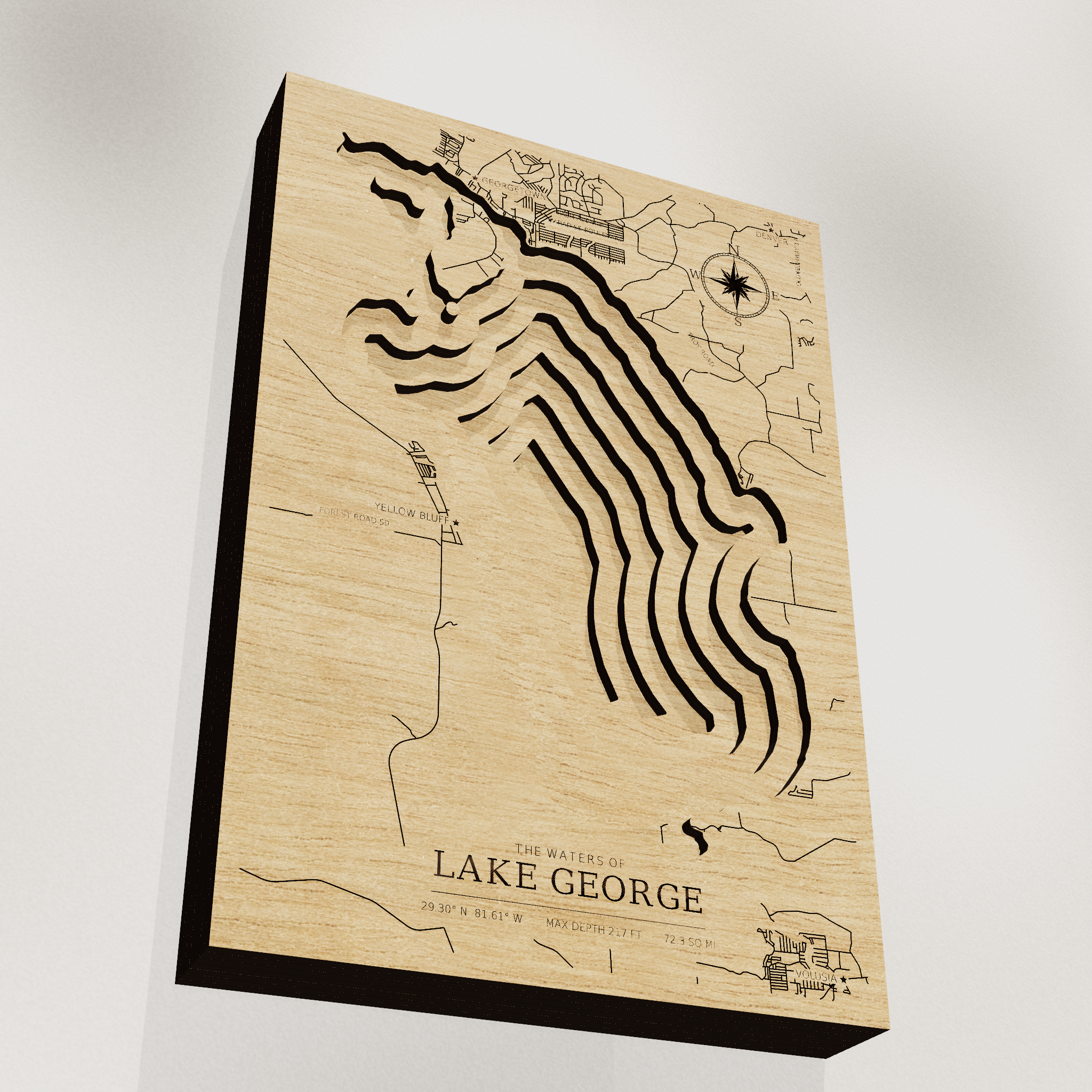 Lake George map, angle low view
