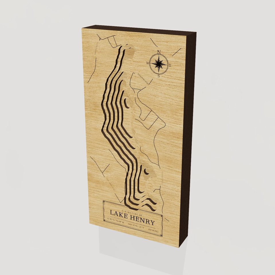 Lake Henry 3D wood map, hero view
