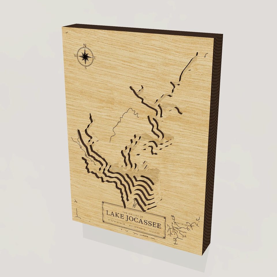 Lake Jocassee 3D wood map, hero view