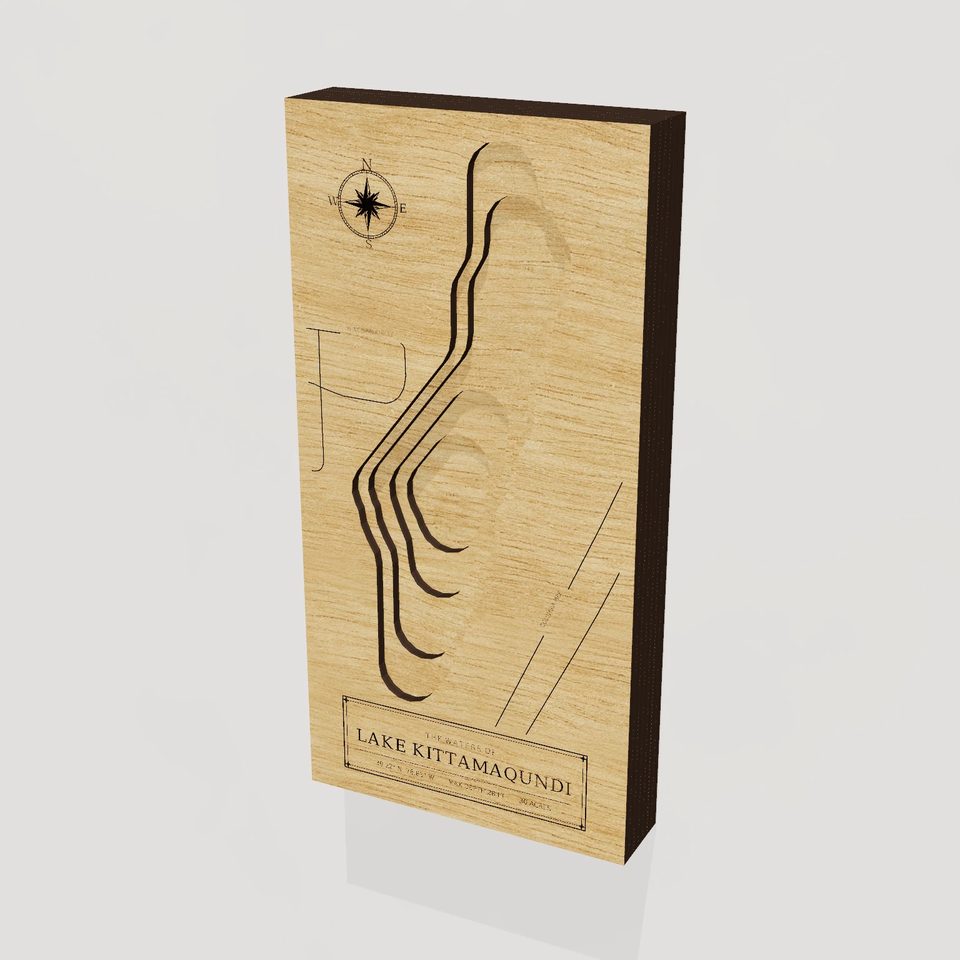 Lake Kittamaqundi 3D wood map, hero view