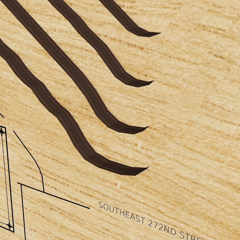 Lake Meridian 3D wood map, detail view
