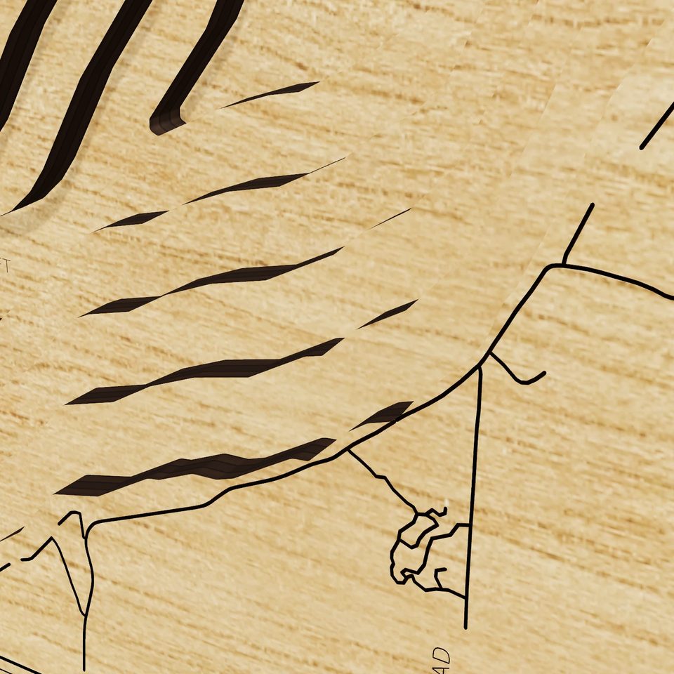 Lake Minnewaska 3D wood map, detail view