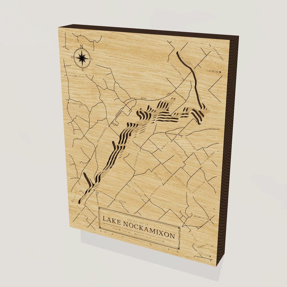 Lake Nockamixon 3D wood map, hero view