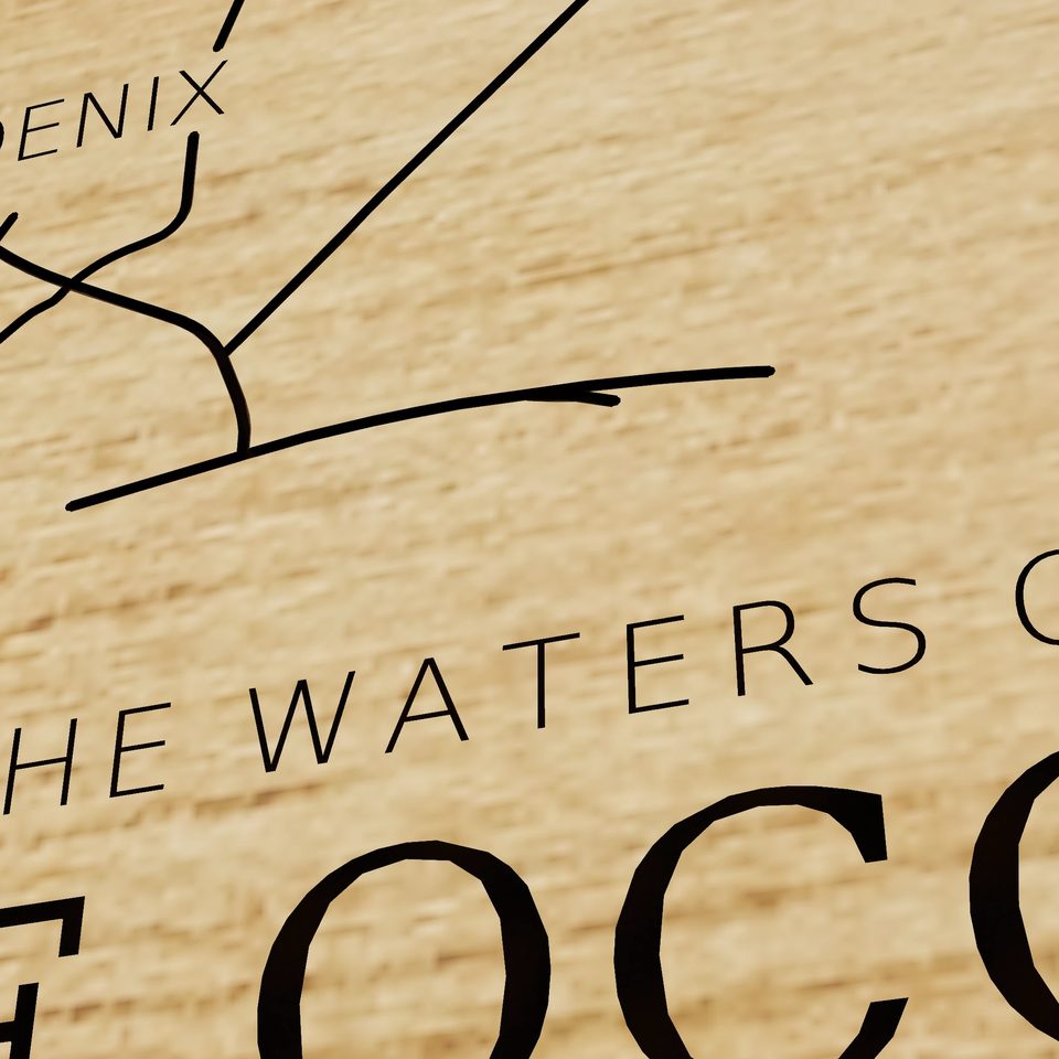 Lake Oconee 3D wood map, title view