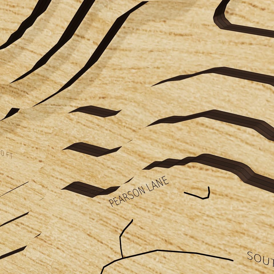 Lake Pleasant 3D wood map, detail view
