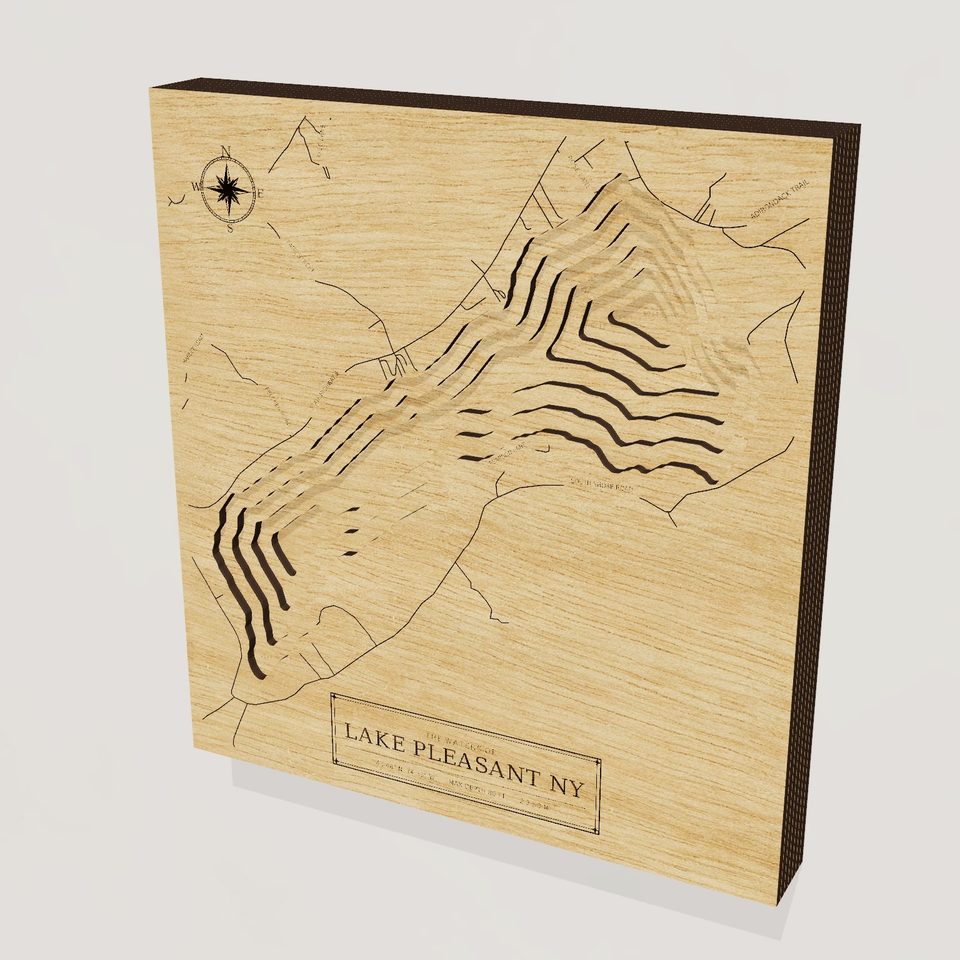 Lake Pleasant 3D wood map, hero view