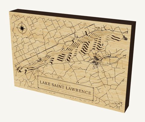 Lake Saint Lawrence wood map