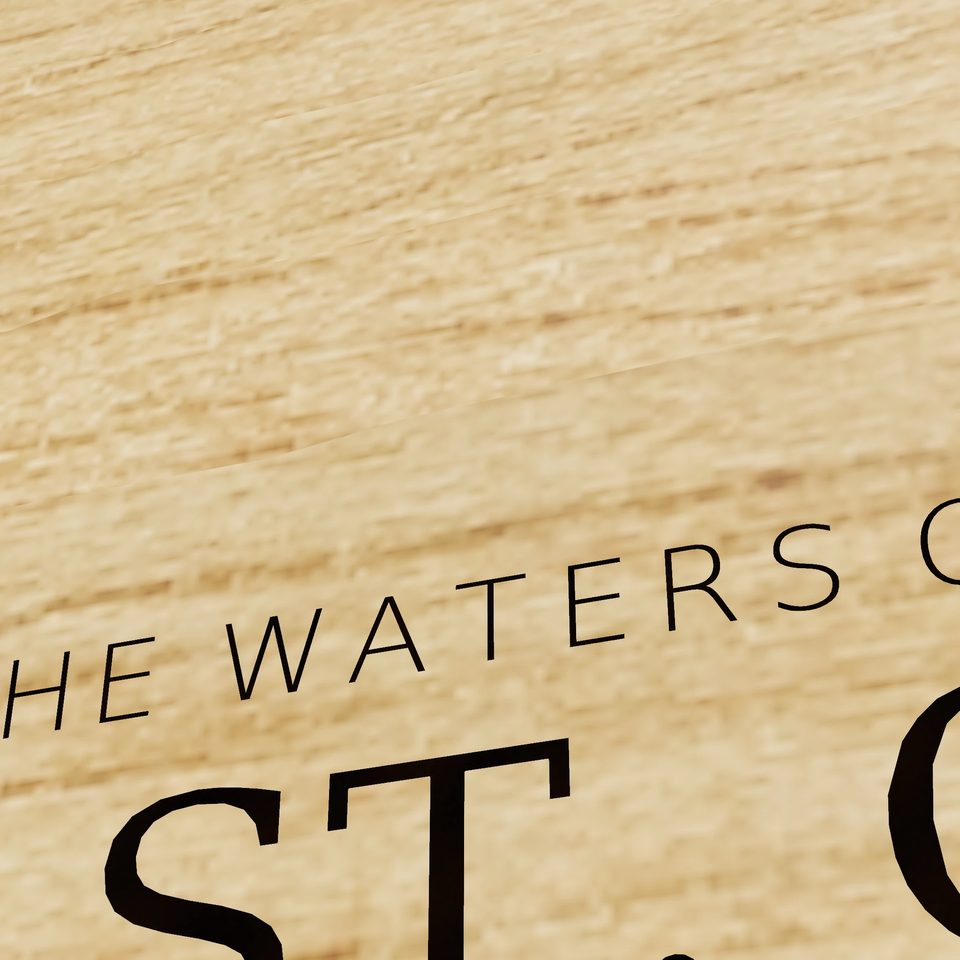 Lake St. Clair 3D wood map, title view