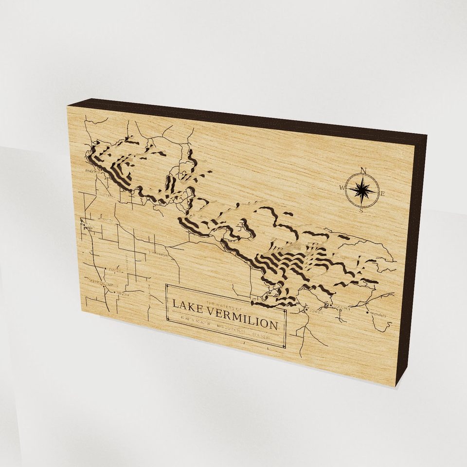 Lake Vermilion 3D wood map, hero view
