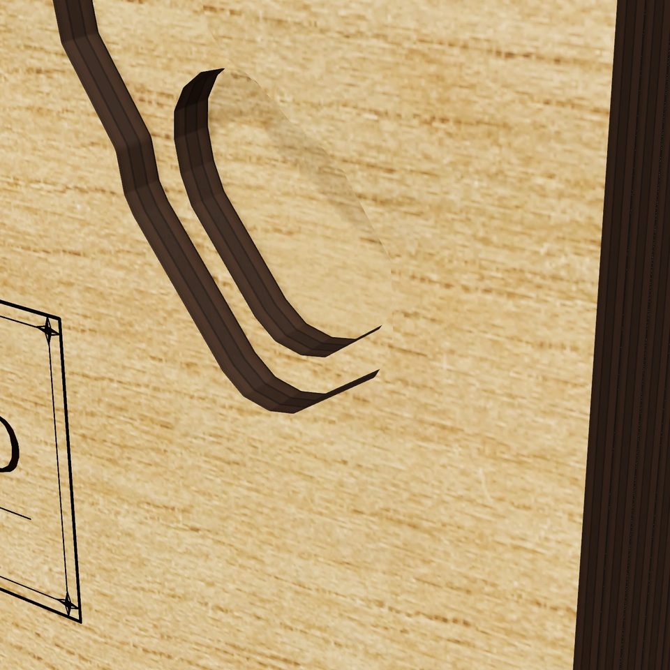 Long Meadow Pond 3D wood map, detail view